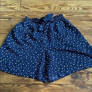 Navy Blue Patterned Shorts